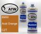 Preview: BMW, Acid Orange, C2T: 400ml Sprühdose + 400ml Klarlack - Set, von ATW Autoteile West.